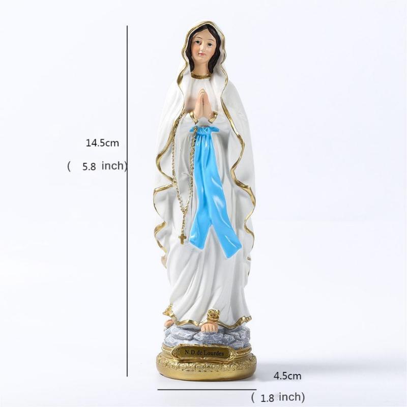 Virgin Mary Resin Statue - Religious Souvenir Interior Decoration Gift Jesus Religion Theme