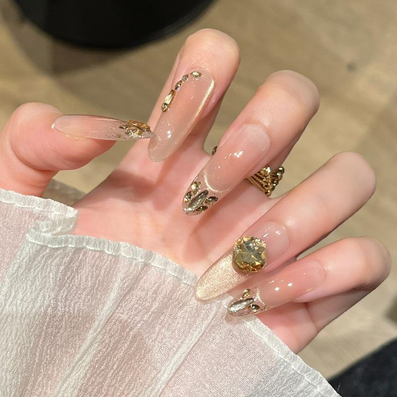 Cat's Eye Wearing Nail Pure Hand-made Nail Piece Fake Nail Wearing Nail Piece Advanced Sense Thin Dog Long