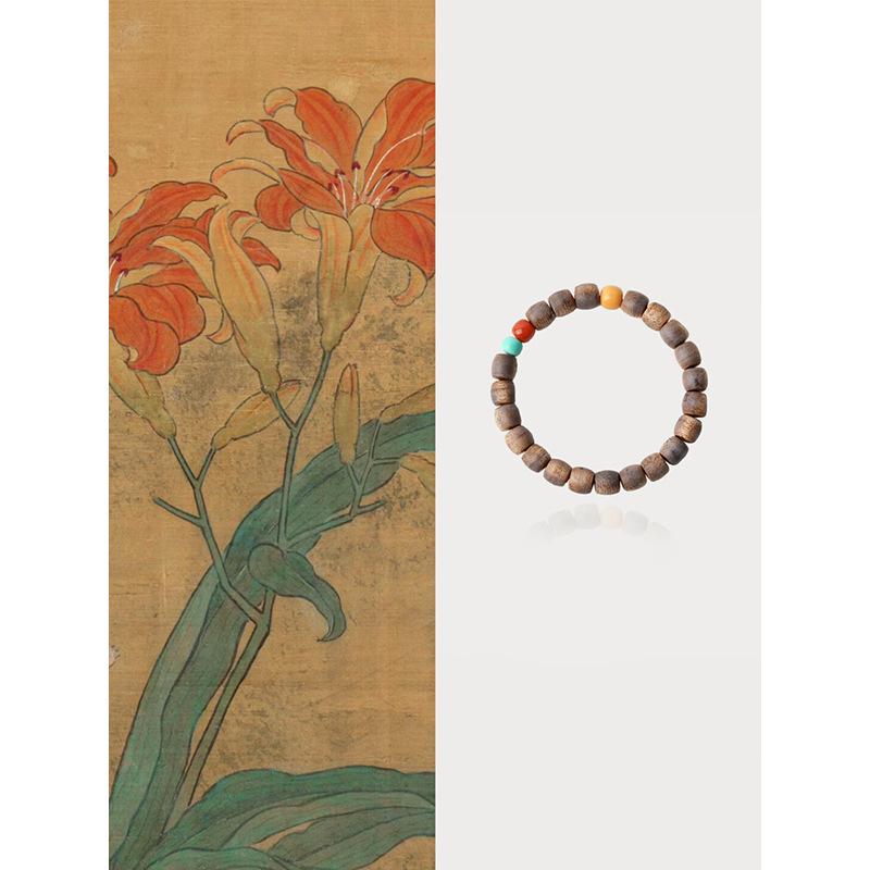 Kyara Agarwood & Turquoise Zen Bracelet - 9mm Men s Gift for Mom 9mm