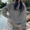 Casual fashion knitted bottoming shirt women's clothing autumn and winter new loose lazy style round neck pullover sweater