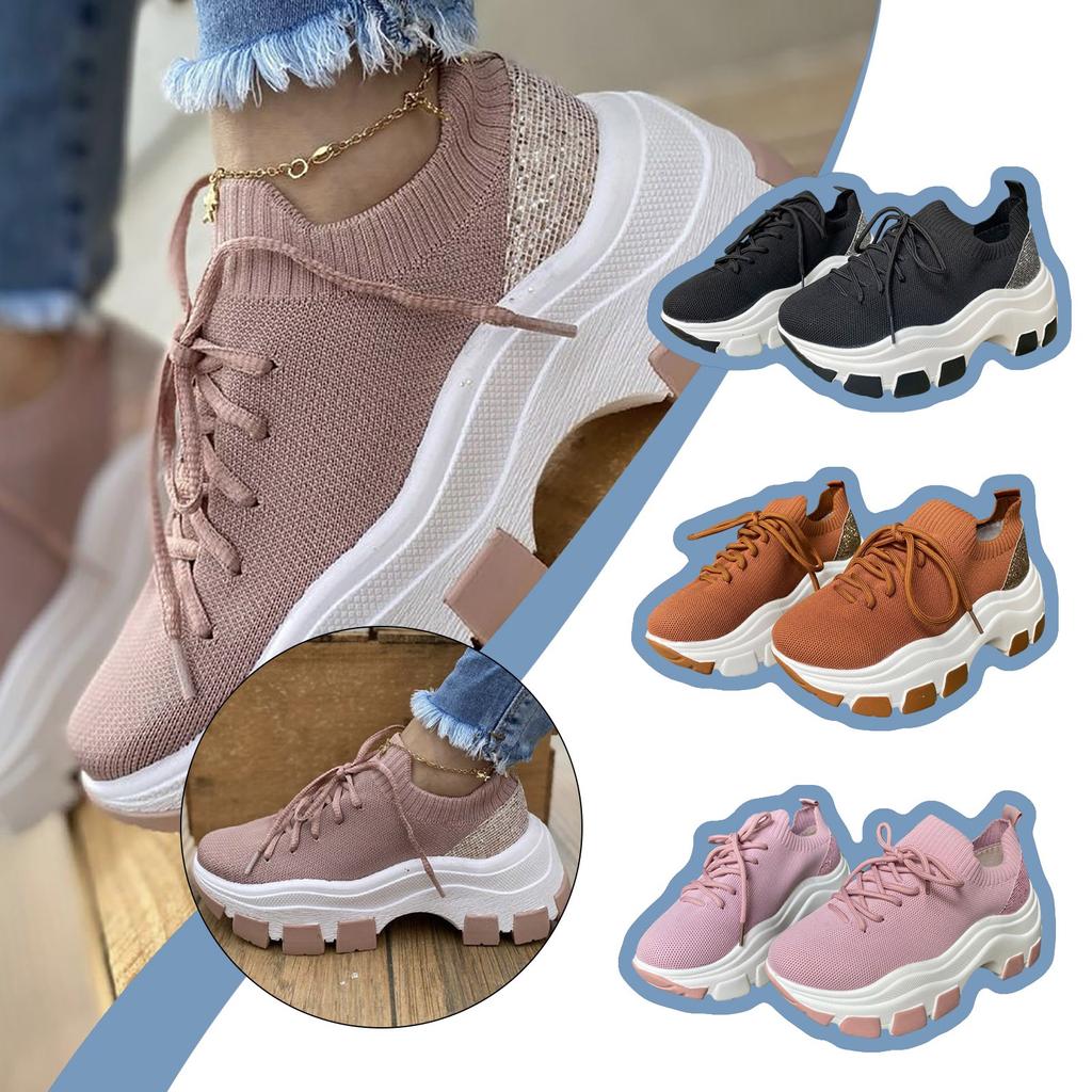 Cheap Women Laceup Closed Toe Comfortable Slip On Laceup Lowtop