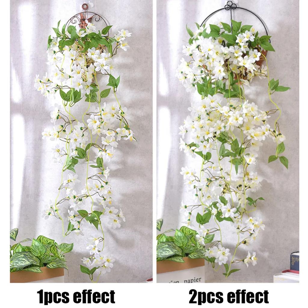 Artificial Flower Rattan Fake Plant Vine Decoration Wall Hanging Roses Flowers For Home Wed Party Interior Outdoor Decoration