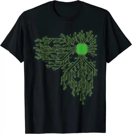 Electrical Electronic Engineer Circuit Graphic Tee Top Anatomical Heart CPU Processor Computer Programmer PCB Board  TShirt