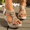 Fashion Summer New Large Size Bohemian Style Women Platform Sandals Fashion Rhinestone Wedges High Heels Women's Shoes Casual Sandales
