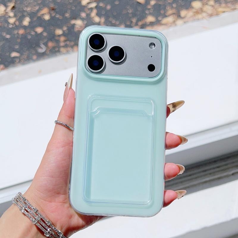 

Soft Card Wallet 2-IN1-Phone Case For iPhone 17 Air 16 15 14 13 12 11 Pro Max Plus Shockproof Bright Candy Bumper Cover iPhone17 Pro