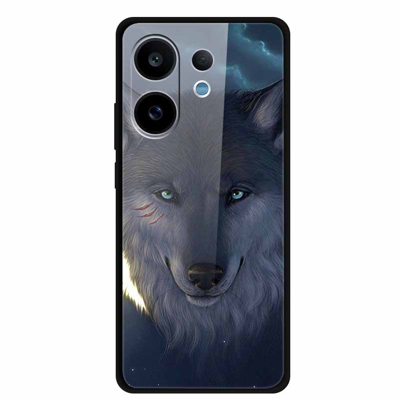 For Vivo V60 5G Glass Case Fashion Cool Animal Tempered Glass Back Cover Case For Vivo V 60 2025 Phone Cases 6.77" Fundas Coques