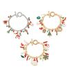 Festive Santa Deer Christmas Tree Pendant Bracelet Alloy Wrist Chain Jewelry Bangle Women Holiday Gift Party Accessory