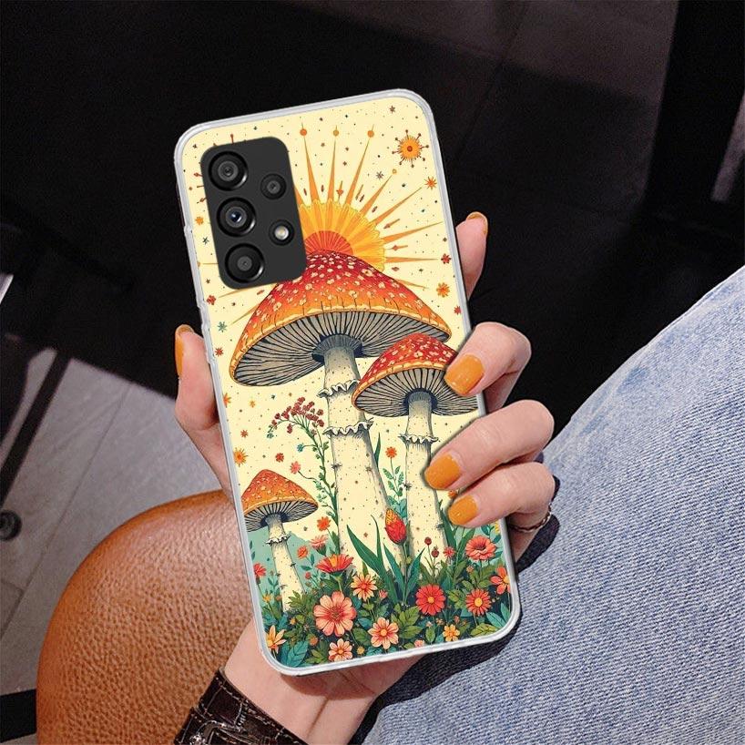 Boho Hippy Mushroom Sunrise Phone Case For Samsung Galaxy A52 A32 A22 A12 A51 A31 A50S A30S A20S A10S Note 20 Ultra 10 Plus S10