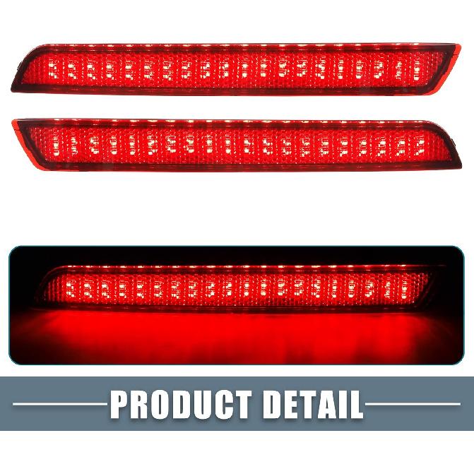 Rear Bumper Reflector Fog Brake Tail Light 20998413 20998412 Red LED for Chevrolet Malibu 2012-2015 Red Smoked Lens (Set of 2)