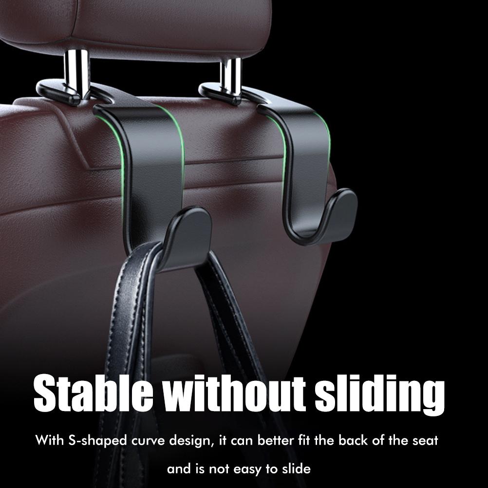 4 Stück Autositz-Kopfstützenhaken, Rücksitz-Aufhänger, Aufbewahrungs-Organizer für Handtasche, Geldbörse, Mantel, Kleidung