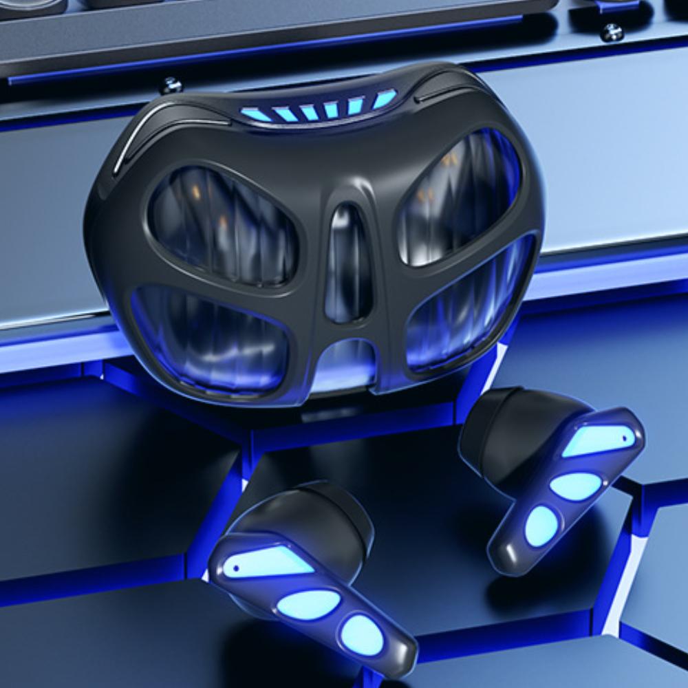 Gaming Bluetooth Earbuds Long Battery LED Light Wireless Sports Headphones Low Latency Noise Cancelling