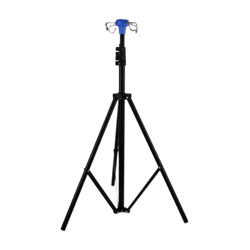 IV Stand Foldable Heights 27 82 Inches Nonslip Base With Storage Net Delicate Mobile Solution For Clinical Facilities