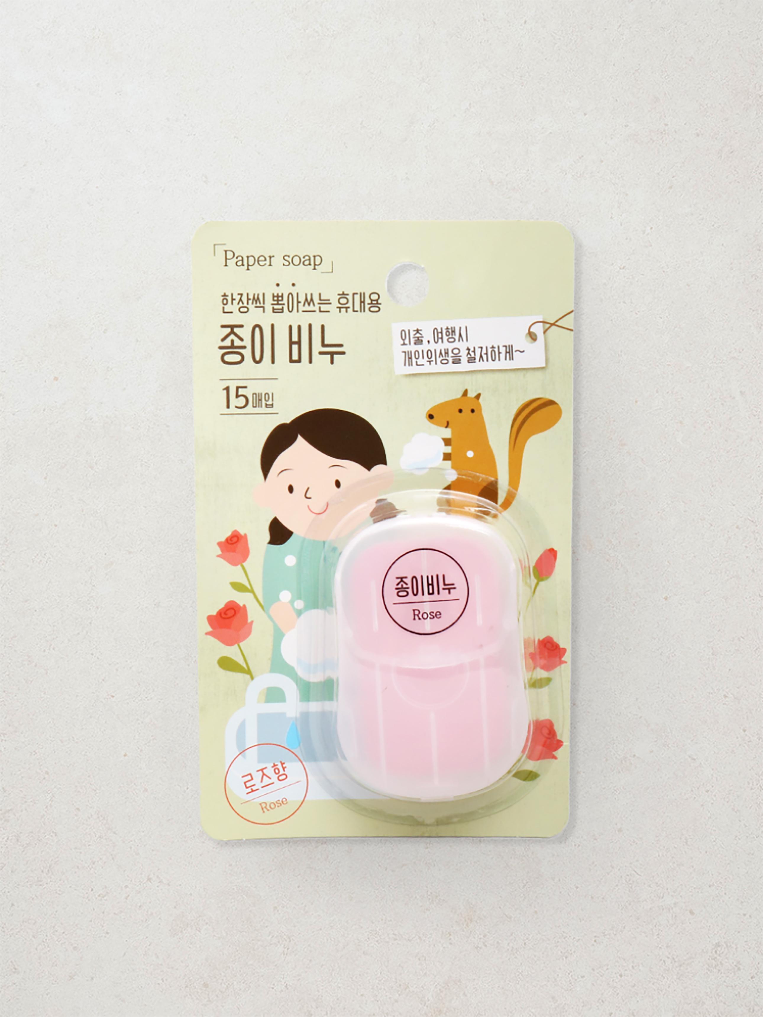 Portable Rose Scented Paper Soap Sheets, 15 Count 1ea