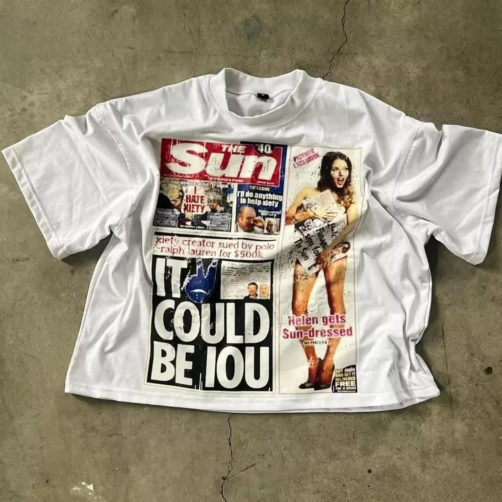 ZYLLO American Letter Graphic T Shirts Y2k Tops Oversized T Shirt Couples Pro Choice Harajuku Gothic Streetwear Vintage Clothing