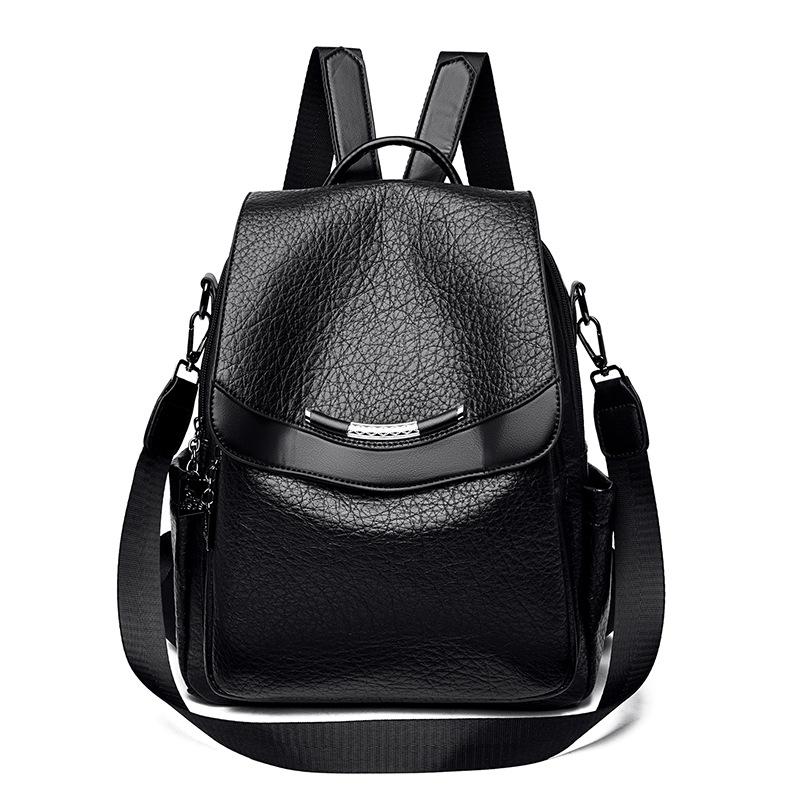 School bag vintage textured soft leather backpack for women, new fashionable casual travel backpack, multi-purpose trendy women's bag wholesale