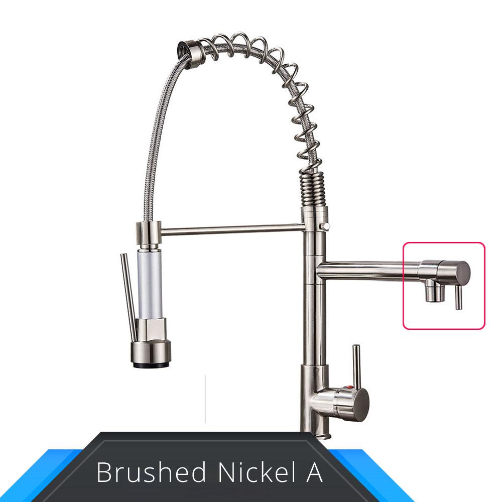 Rubinetto da Cucina Rozin Nero e Oro Rosa a Molla Estraibile Miscelatore Acqua Calda e Fredda Rubinetto a Cascata con Doppia Uscita Montaggio su Lavello