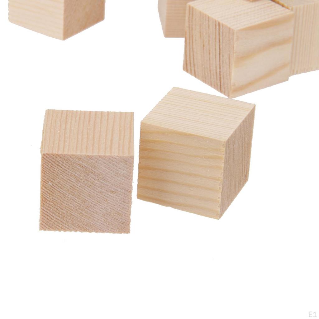 12 Piece Wood Blocks Natural Embellishment for Crafts
