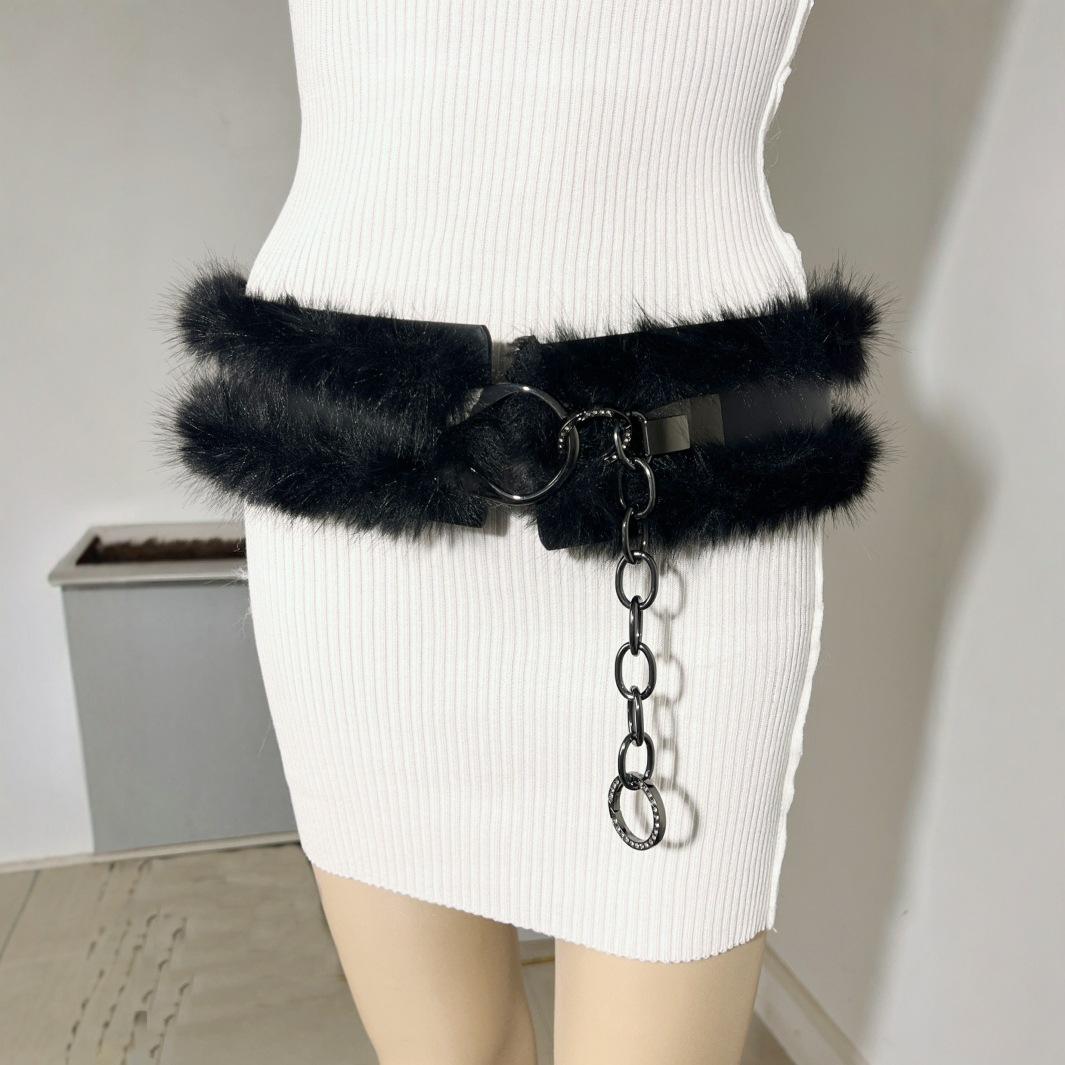 

The Fluffy Water Diamond Waist Chain, The Fluffy Wide Belt with Adjustable Buckles, The Shiny Belt, and The Millennial Girl, Qingya