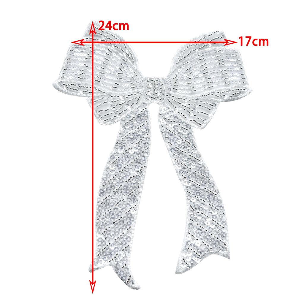 Damen Spitzenkragen mit weißer schwerer Schleife, Pailletten und Perlenblumen-Accessoires