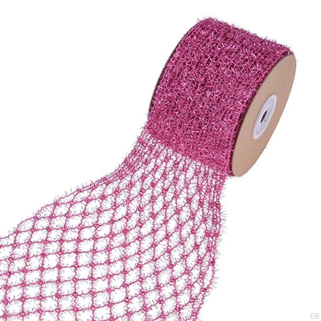 1 Roll Christmas Ribbon Mesh for Making Bows, Flower Bouquets, Wreaths, Garlands
