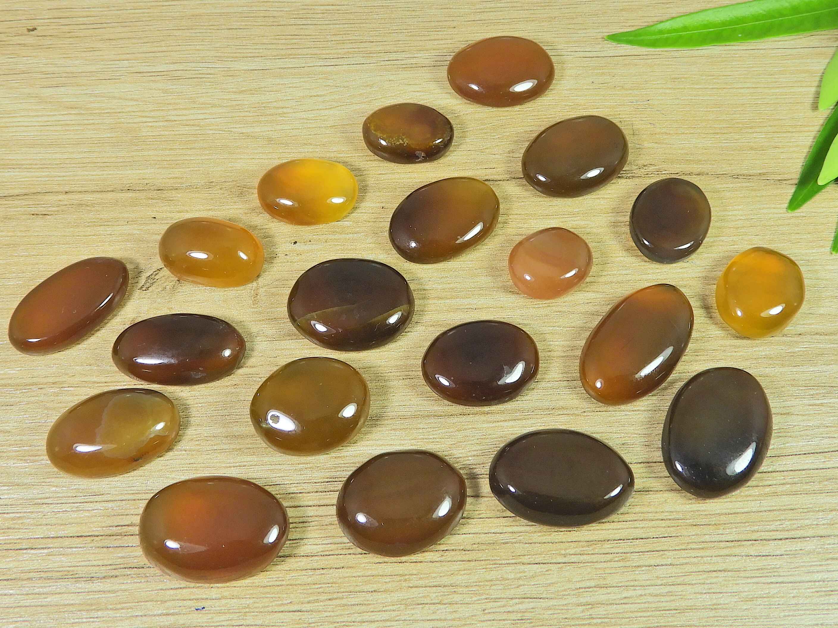 

15-22MM Ring Size Yellow Onyx oval Crystal Cabochon Loose Gemstone 20Pcs Lot RQ-2610