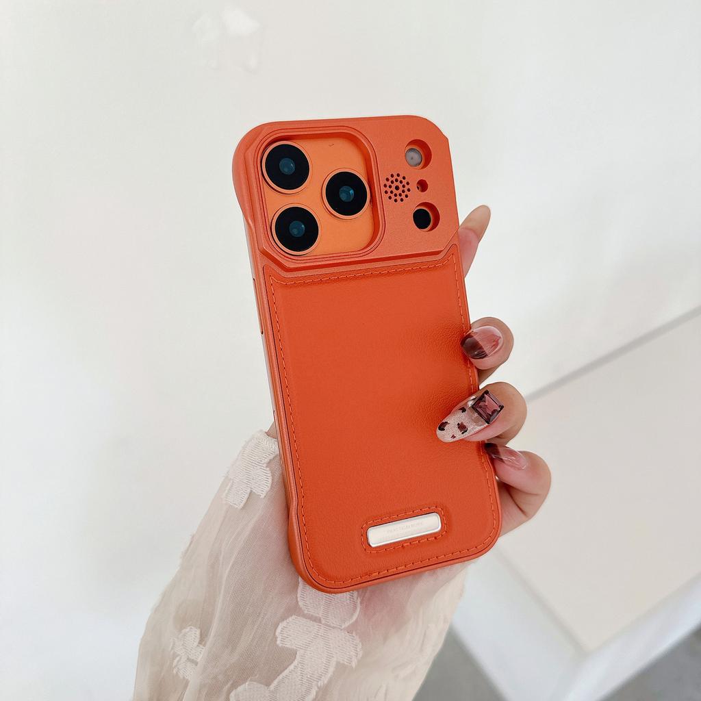 Frameless aromatherapy mobile phone case is suitable for iPhone17promax leather Apple 16 anti-drop magnetic suction 15 protective case.