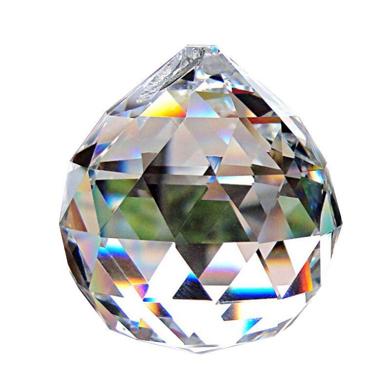 Shui Hanging Feng Crystal Ball Clear Faceted Sphere Sun Catcher Prism Rainbow