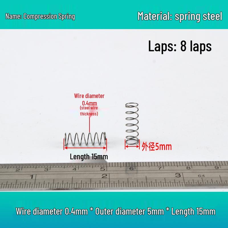 Small Mechanical Compression Spring: 0.4mm Wire, 2-8mm Outer Diameter