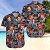2025 Hawaiian Shirts Halloween Chucky Killer 3d Print Shirts Men Women Fashion Beach Shirt Child's Play Horror Blouses Unisex