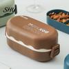Lunch Food Box Bento Waterproof Good Sealing Double Layer Large Capacity Multifunction School Kids Container with Spoon Daily Use Storage
