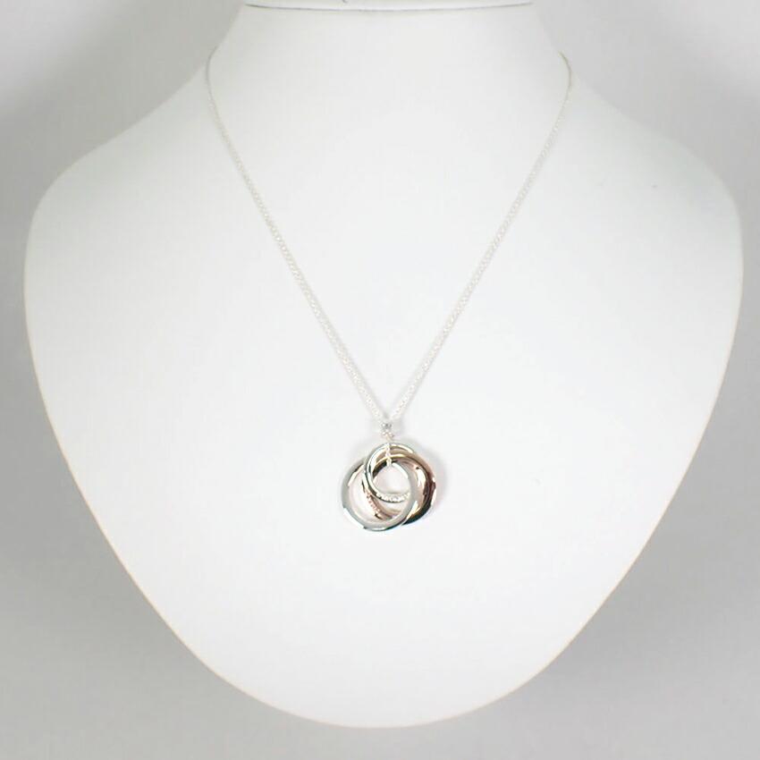 [Pre-owned] TIFFANY 925/Metal 1837 Interlocking Circle Necklace/j9-11