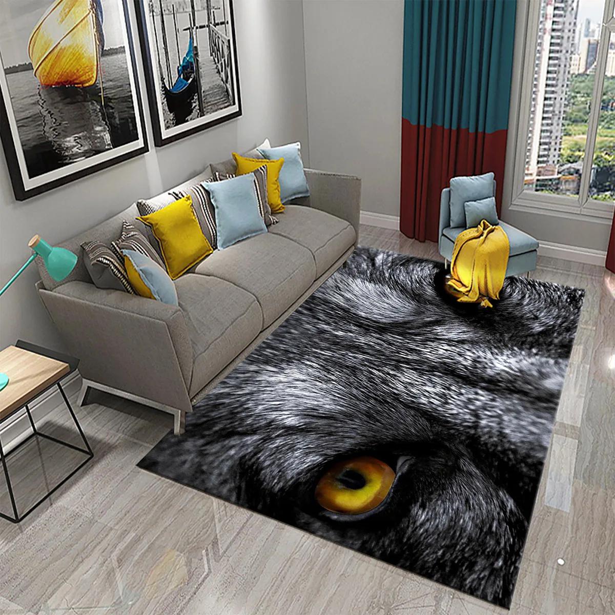 

3D Animal Eyes Carpet Wild Animal Eyes Mat for Living Room Bedroom Bathroom Kitchen Floor Mat Door Mat Children Play Rest Carpet 40x60cm 16x24 inch