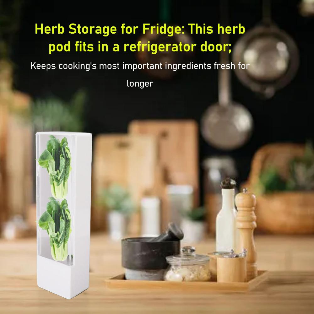 White Fresh Herb Keeper Clear Window Herb Preserver Saver Fridge Organization