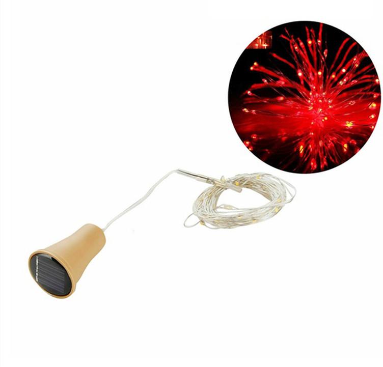 Outdoor Solar LED Wine Bottle Cork String Lights Holiday Decoration Portable Bar Fairy Lights Christmas Copper Wire String Light