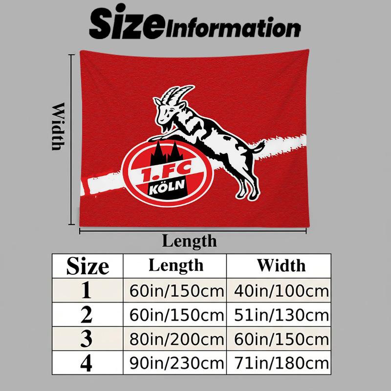 1. FC Köln Bedruckte Wandteppich – Wandbehang für Schlafzimmer, Wohnheime und Heimdekoration