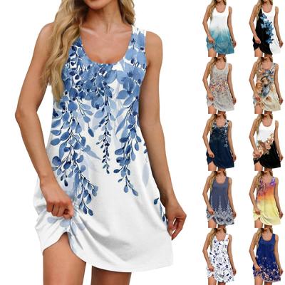 Vestidos Casuales de Mujer Diarios Citas Salidas Con Bolsillos Sin Mangas Vestidos Sueltos