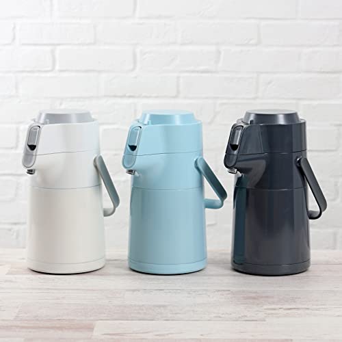 Pearl Metal Air Pot, 2.2L, Stainless Steel, Insulated, Tabletop, Wide Mouth, Upward-Angled, Milky White, Eco Stage HB-6759