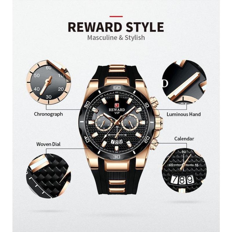 Chronograph Quartz Watch for Men Luxury Big Dial Military Sport Wristwatch Waterproof Silicone Strap Male Clock