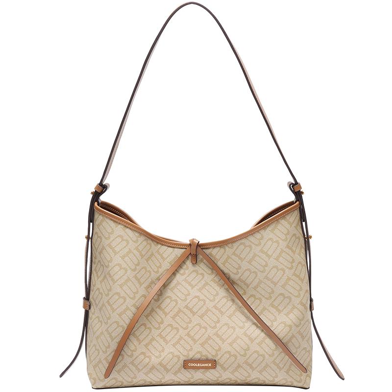 Belle Seagull Monogram Retro Hobo Tote Bag F