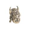 Vintage Brass Samurai Helmet Pendant - Three-Way DIY Accessory with Knife Design, Wallet Button, and Personality Bronze Ware