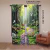 2Pcs Funny Deer Forest Green Leaves Curtain Perfect For Living Room Game Room Bedroom Kitchen Multi Scene Decorative Home Decor