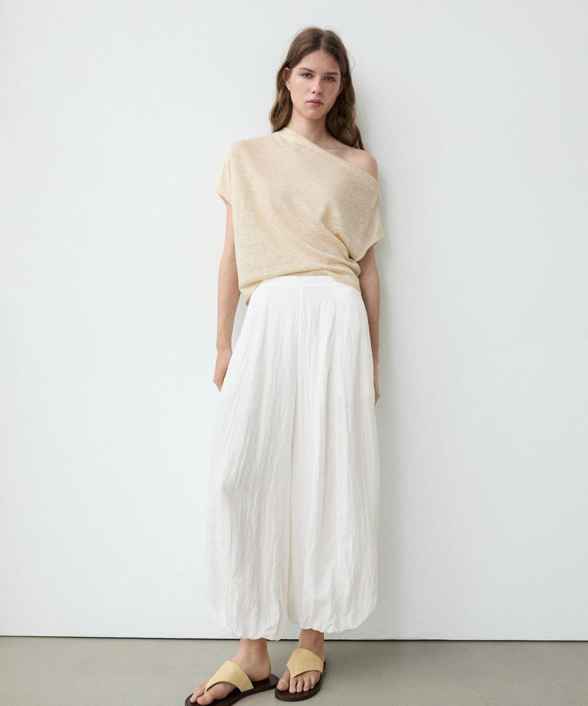 Masimodutti Texture Detail Fluid Sarouel Pants