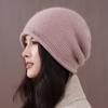 Autumn and Winter Wool Hat Women's New Fashion Rabbit Fur Beret Thermal Ear Protector Knitted Hat