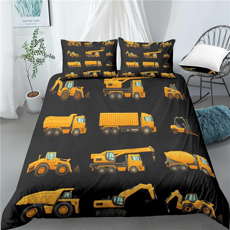 Home Living Luxury 3D Concrete Truck Print 2/3Pcs Comfortable Duvet Cover PillowCase Bedding Sets Queen And King AU/EU/US Size