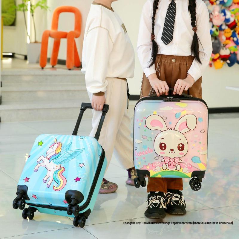 Children's Cartoon Trolley Suitcase with Universal Wheels - Ideal for Boys and Girls