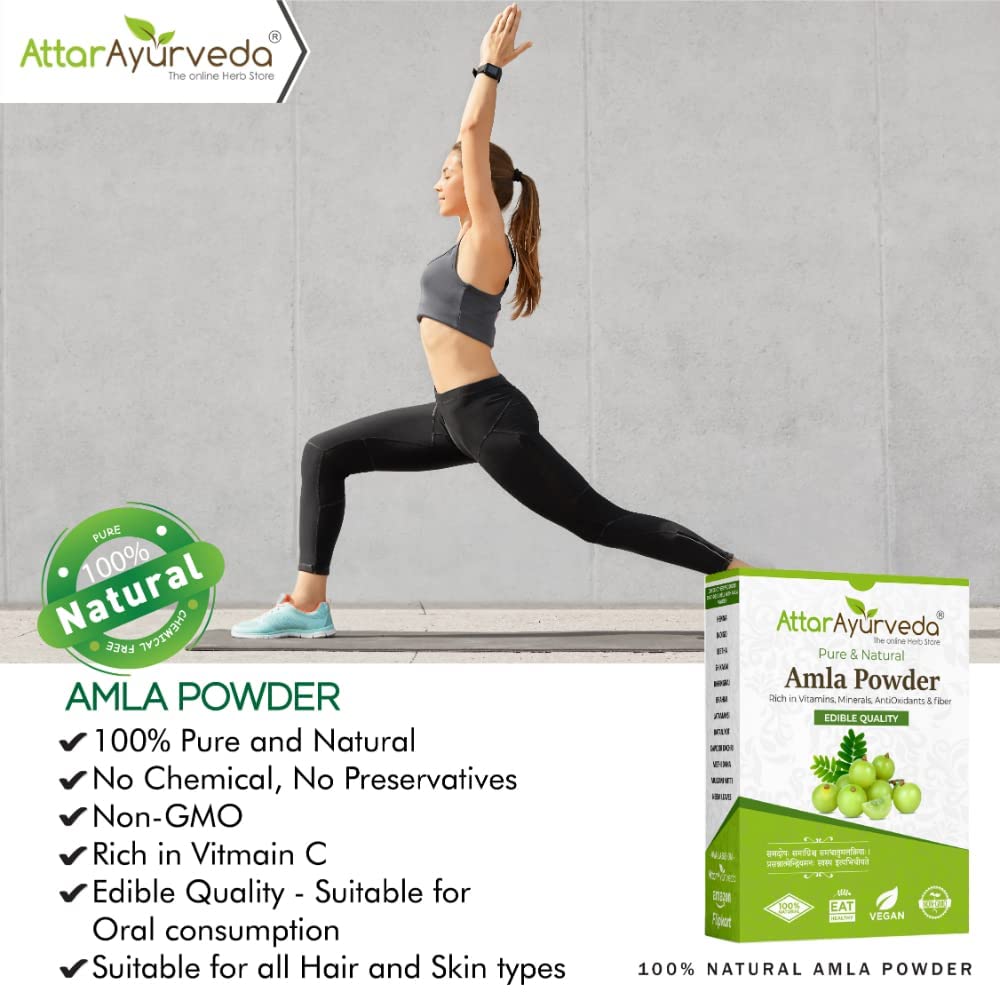 Attar Ayurveda Pure Amla Powder For Hair Care Natural Herbal Powder For Skin & Face 500 g Gentle Daily Use Ayurved Care