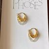Temperament Minimalist Gold Silver Two Tone Chain Tassel Hoop Earrings for Women Daily Wear Party Designer Jewelry Accessories