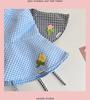 Women's Korean Checkered Wide Brim Fisherman Hat with Butterfly Tie for Summer Sun Protection