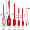 Silicone Kitchen Utensils Set - Non-Stick and Heat Resistant - Including Kitchen Tongs, Spatula, Pastry Brush, Oil Brush, Balloon Whisk, Tools for Bak