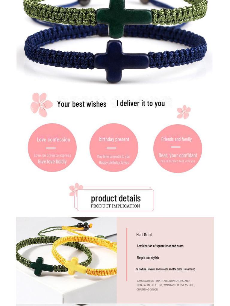 Green and Turquoise Twisted Bow Hand-Woven Bracelet